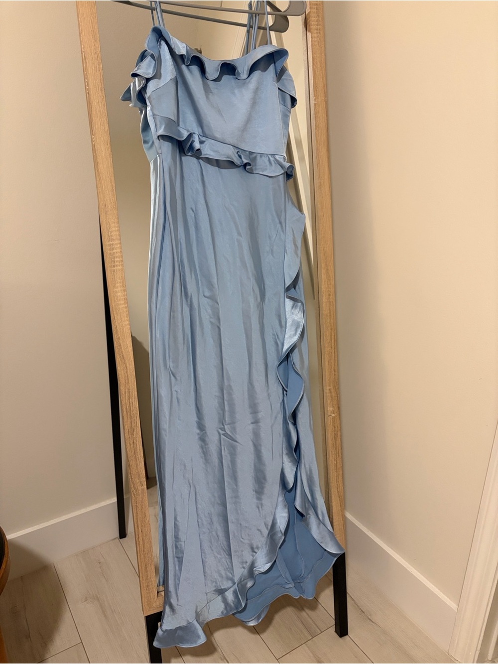 Sky Blue Ruffle-Trim Maxi Dress - Picture 8 of 8